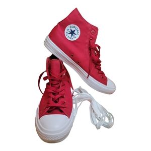 Mens 10 Converse Chuck Taylor All Star II 2 Hi Salsa Red Lunarlon Technology
